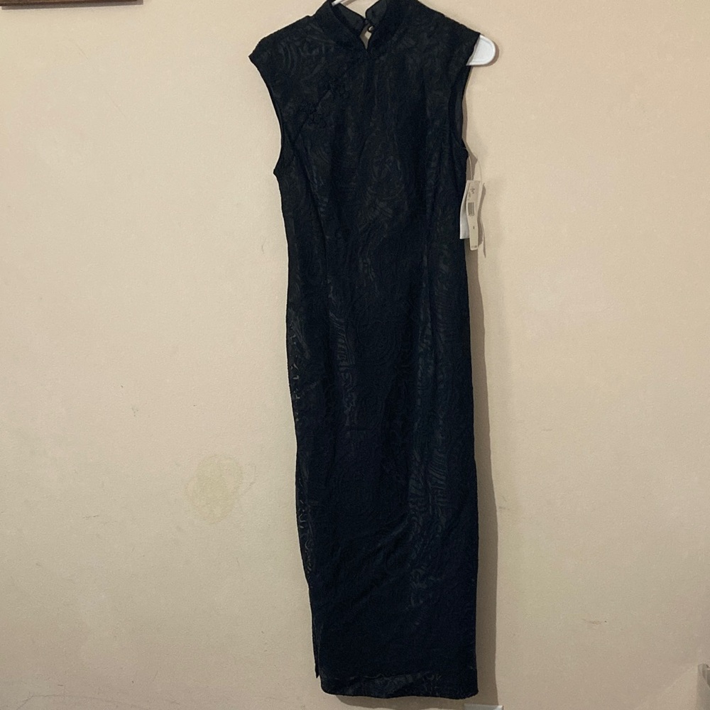 Evan Picone Black Sleeveless Midi Dress